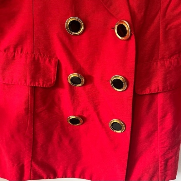 Cline Kolarek Vintage Red Double Breasted Blazer Medium - Picture 5 of 6